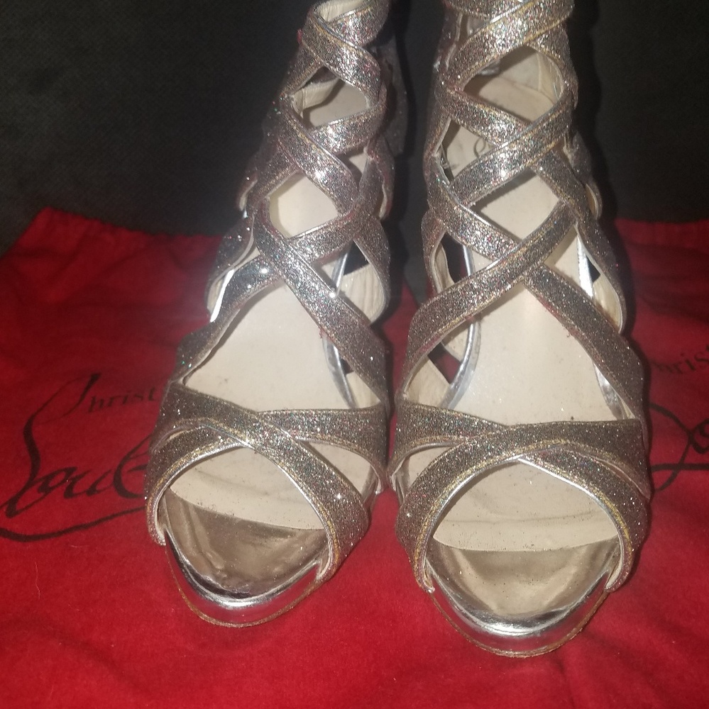 Authentic Christian Louboutin Glitter Booties